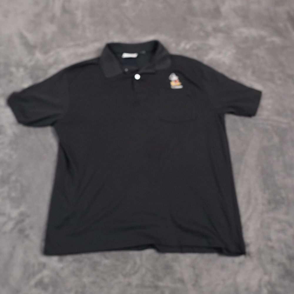 Vintage Florida Polo Shirt Mens Large Black Mickey Mouse 80s Velva Sheen Logo